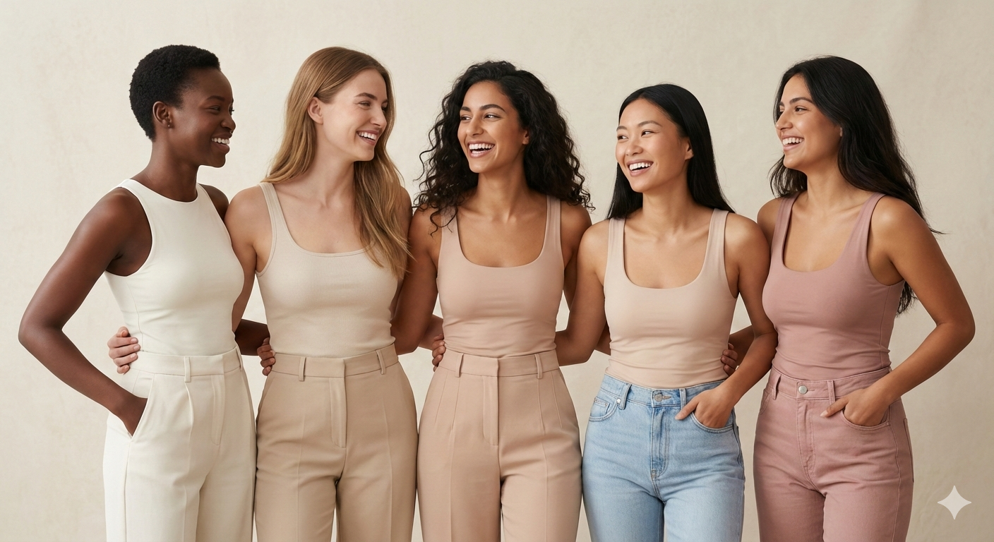 Groupe de femmes professionnelles de la beauté souriantes - esthéticiennes, coiffeuses, maquilleuses indépendantes